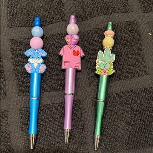 Vibrant Beaded Novelty Pens Set